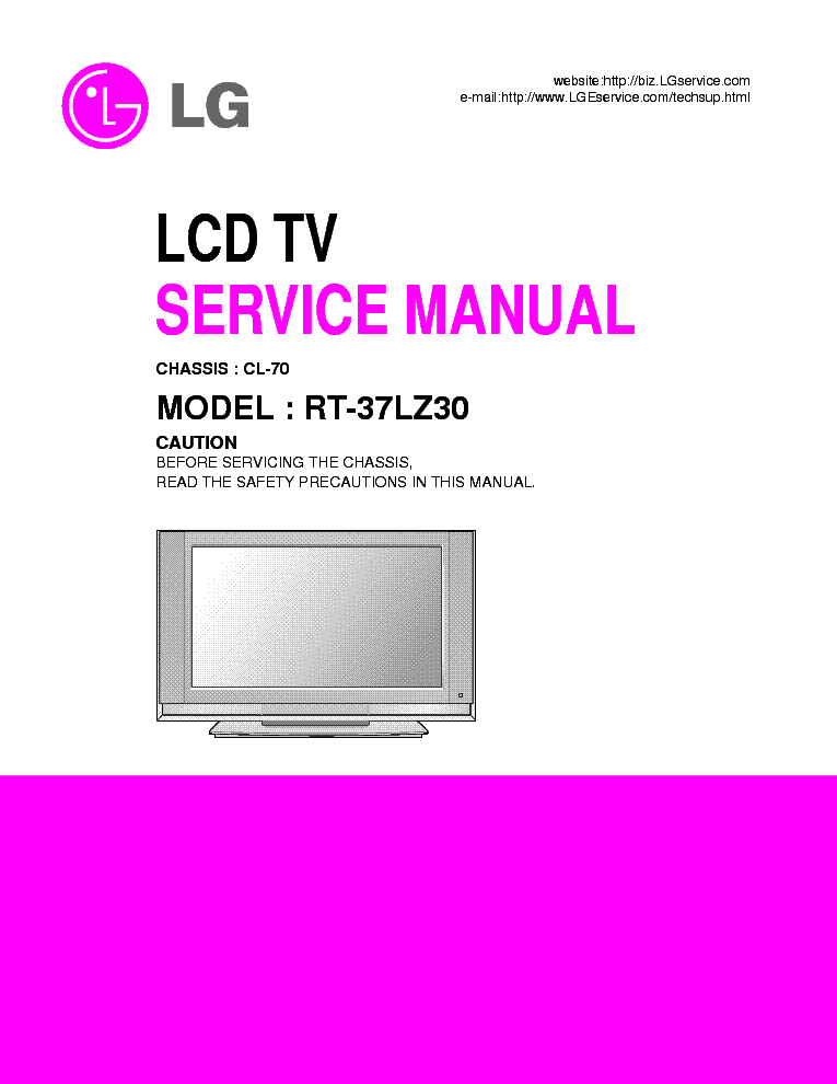 LG CL70 CHASSIS RT-37LZ30 CHAMELEON LCD SM service manual (1st page)