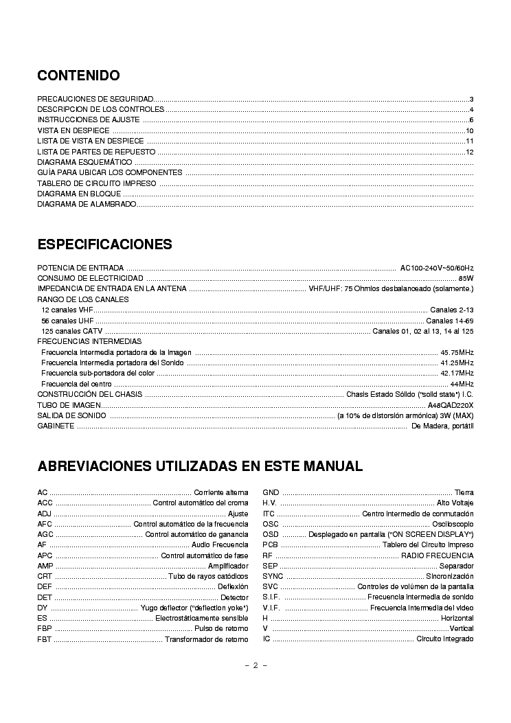 LG CM-2002 CHASSIS MC-83C SM service manual (2nd page)