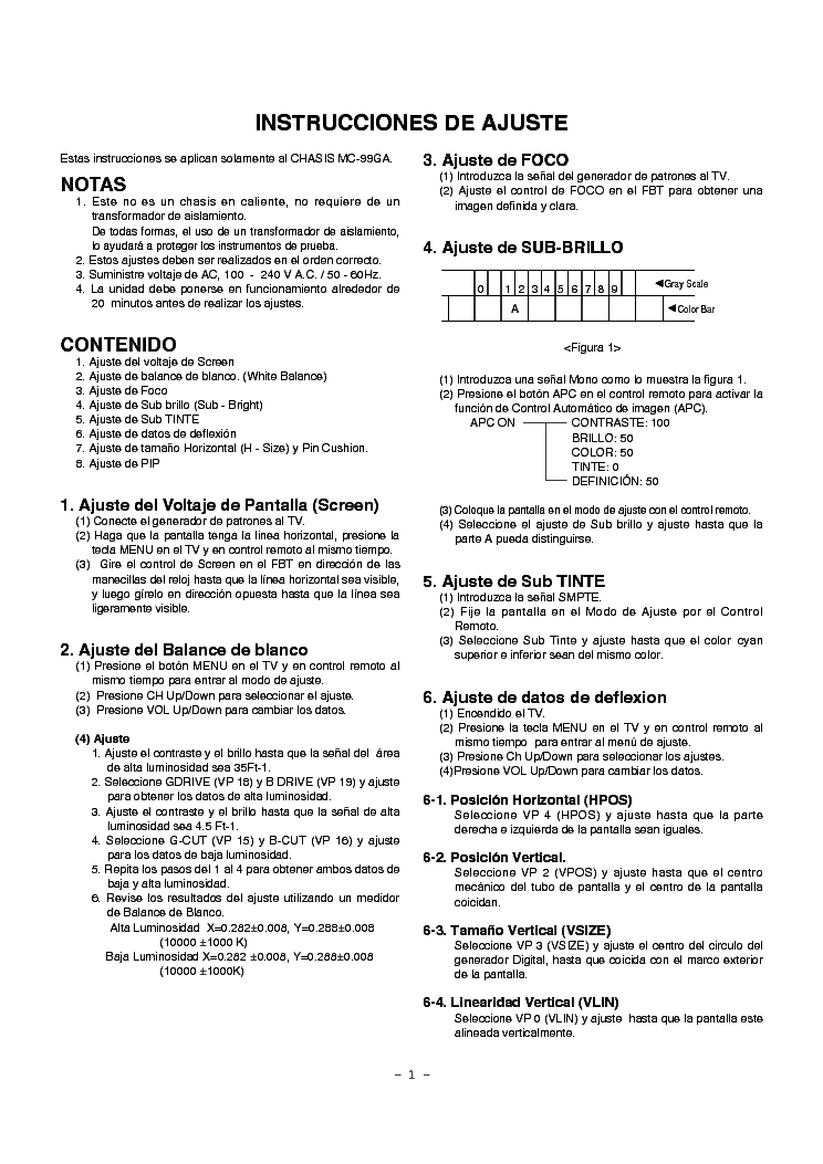LG CP25Q20 CHASSIS MC-99GA SM service manual (1st page)