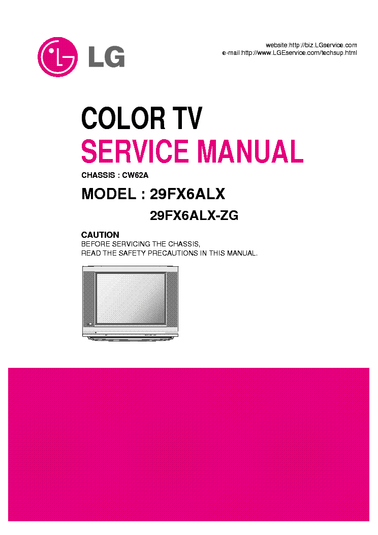 LG CW62A CHASSIS 29FX6ALX service manual (1st page)