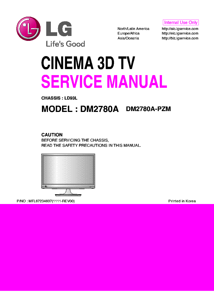 LG DM2780A-PZM CHASSIS LD93L service manual (1st page)