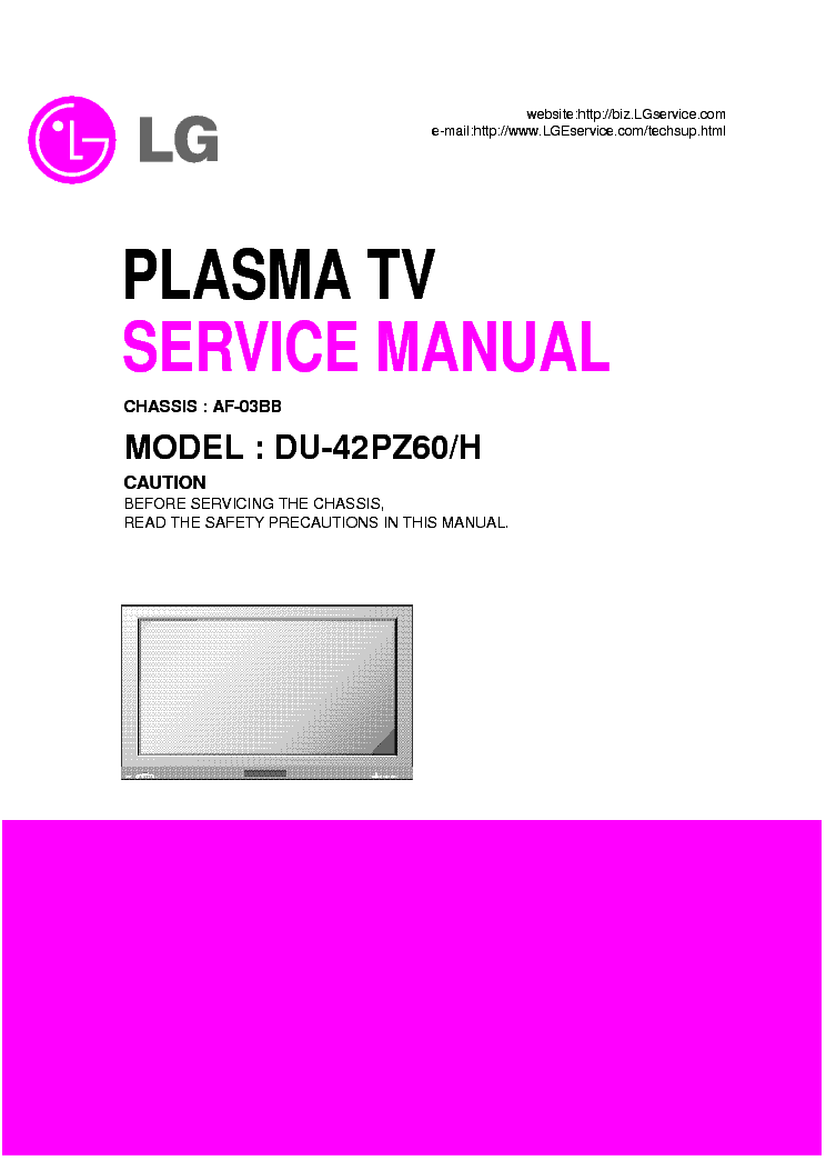LG DU-42PZ60 CHASSIS AF-03BB SM service manual (1st page)