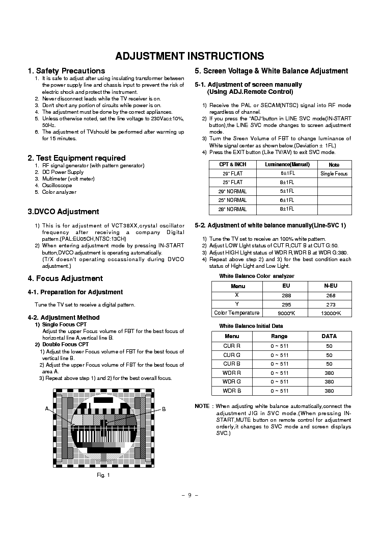 LG GOLDSTAR MC-022 ADJUST service manual (1st page)