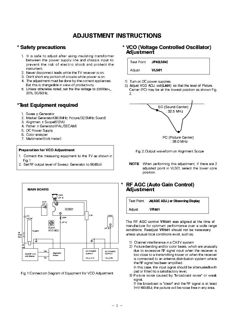 LG GOLDSTAR MC-64 ADJUST service manual (1st page)