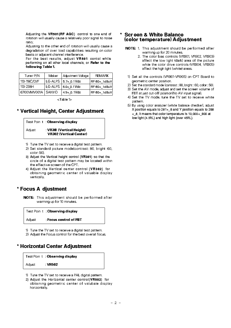 LG GOLDSTAR MC-64 ADJUST service manual (2nd page)