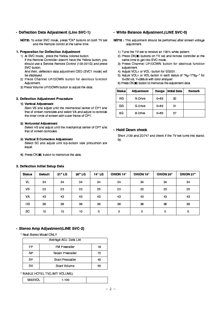 LG GOLDSTAR MC-84 ADJUST service manual (2nd page)