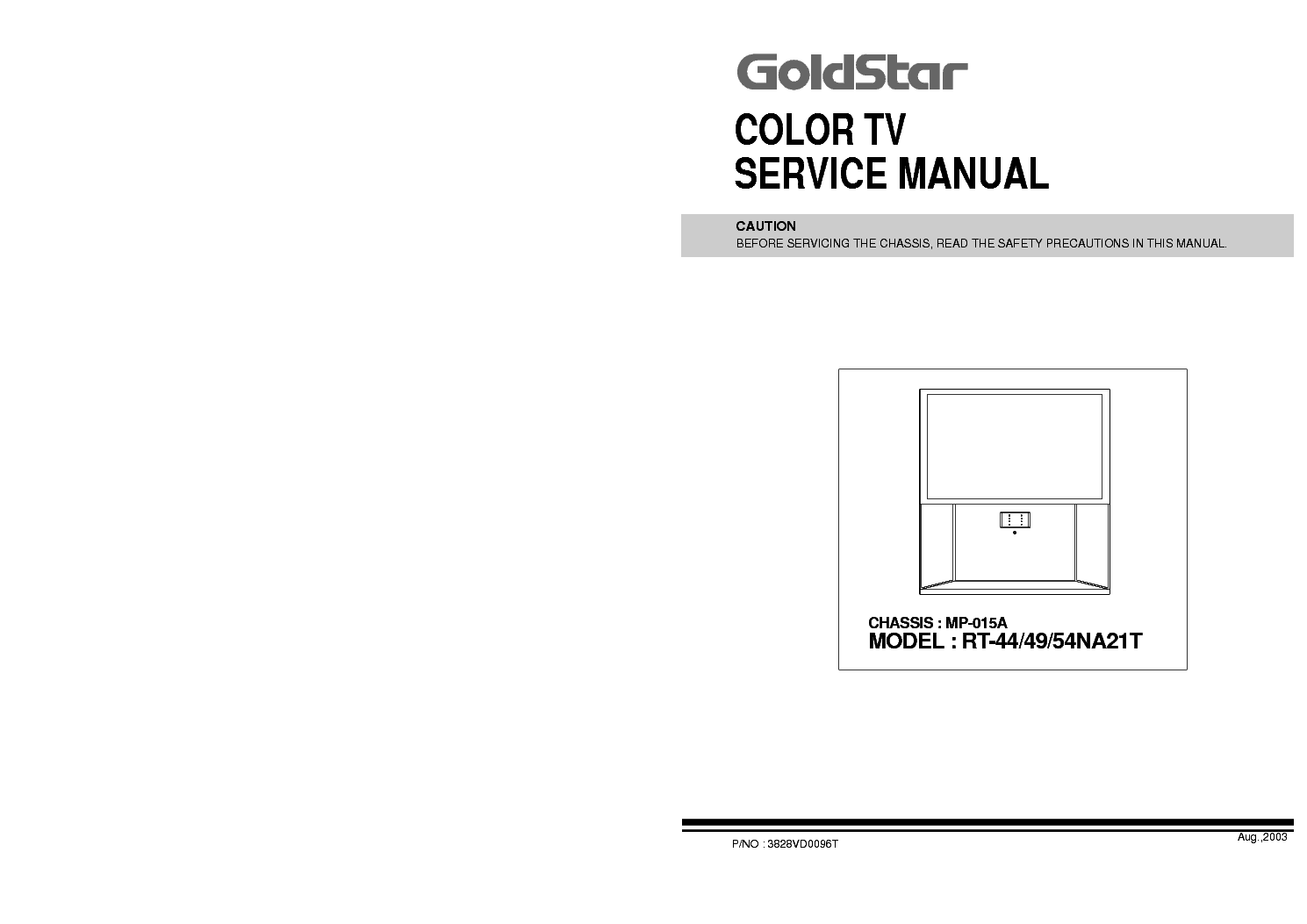 LG GOLDSTAR RT-44,49,54NA21T CHASSIS MP-015A service manual (2nd page)