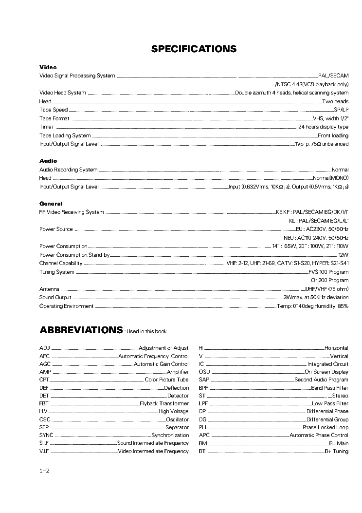 LG KE KF KL-20 21P32X CHASSIS MV-031A service manual (2nd page)