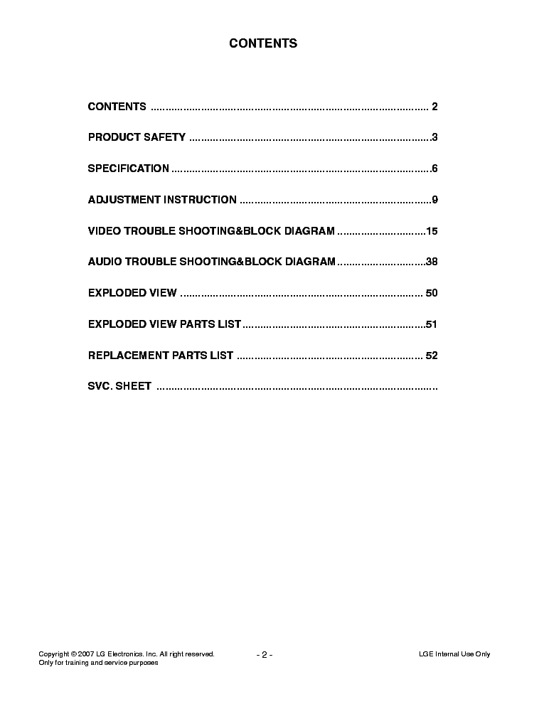 LG LA61A CHASSIS 37LB1DRA service manual (2nd page)