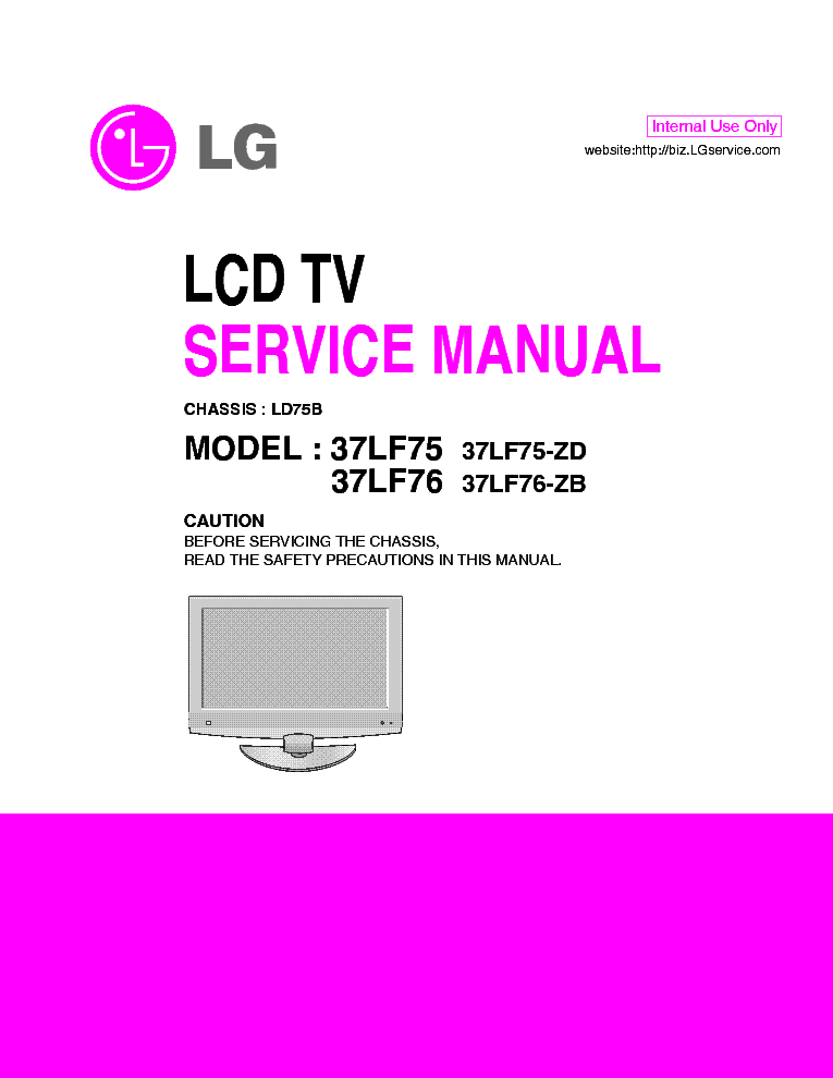 LG LD75B CHASSIS 37LF75 37LF76 LCD TV SM service manual (1st page)