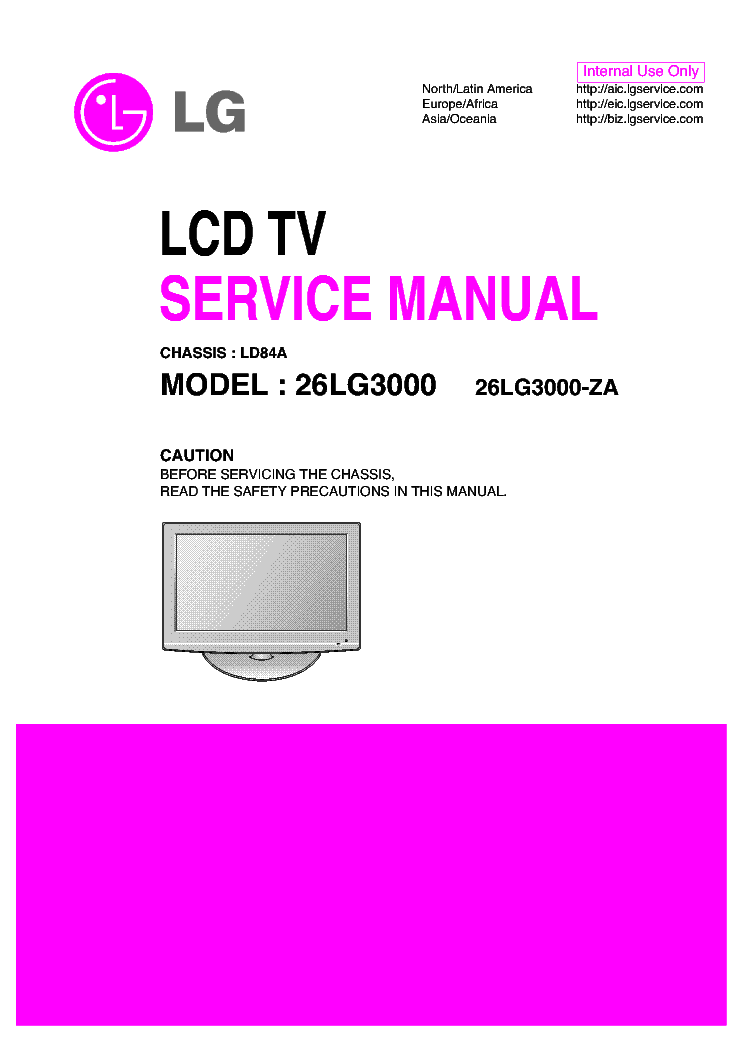LG LD84A CHASSIS 26LG3000 LCD TV SM service manual (1st page)