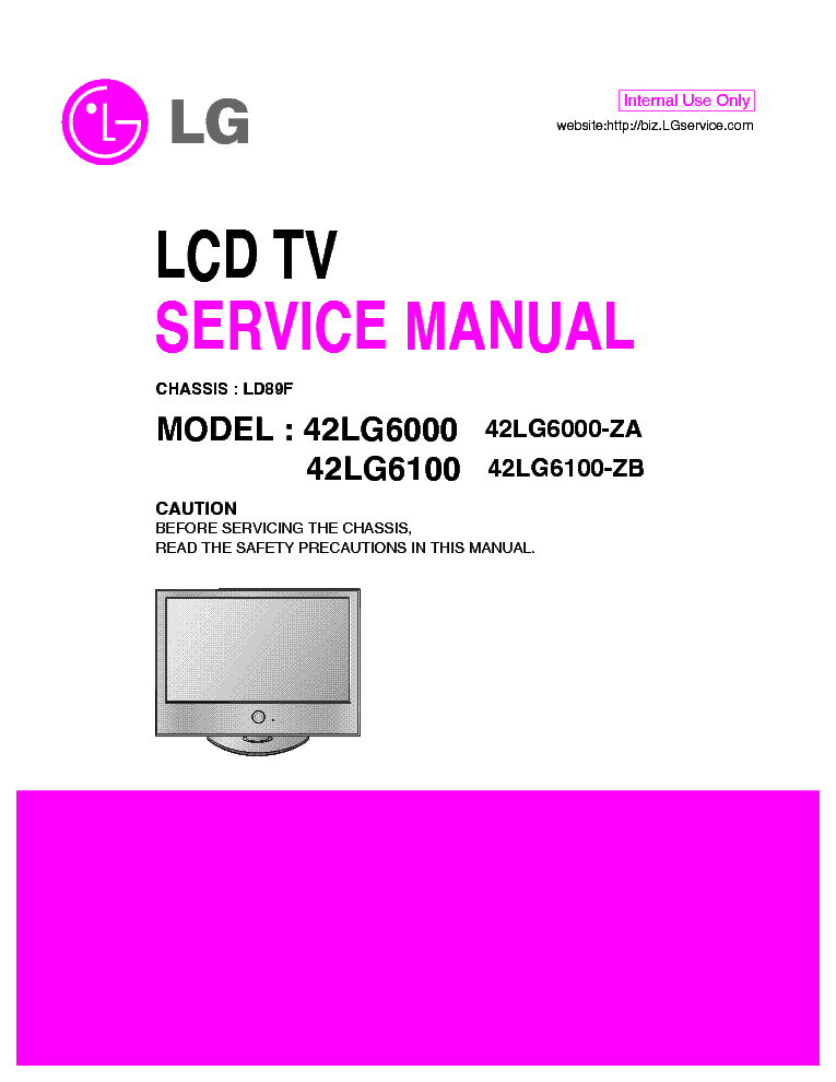 LG LD89F CHASSIS 42LG6000 42LG6100 LCD TV SM service manual (1st page)