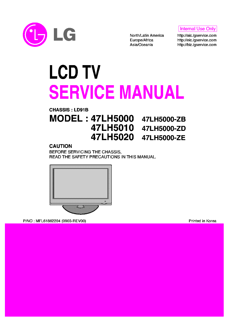 LG LD91B CHASSIS 47LH5000 LCD TV SM service manual (1st page)