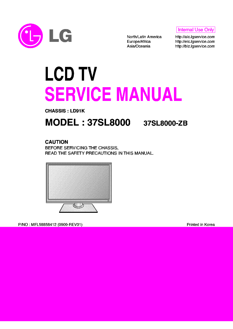 LG LD91K CHASSIS 37SL8000-ZB LCD TV SM service manual (1st page)