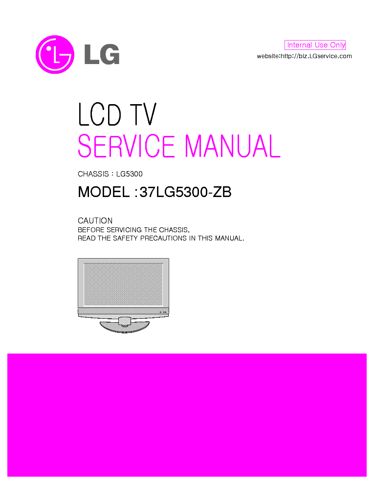 LG LG5300 CHASSIS 37LG5300ZB LCD TV SM service manual (1st page)