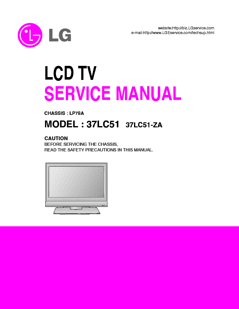 LG LP78A CHASSIS 37LC51-ZA service manual (1st page)