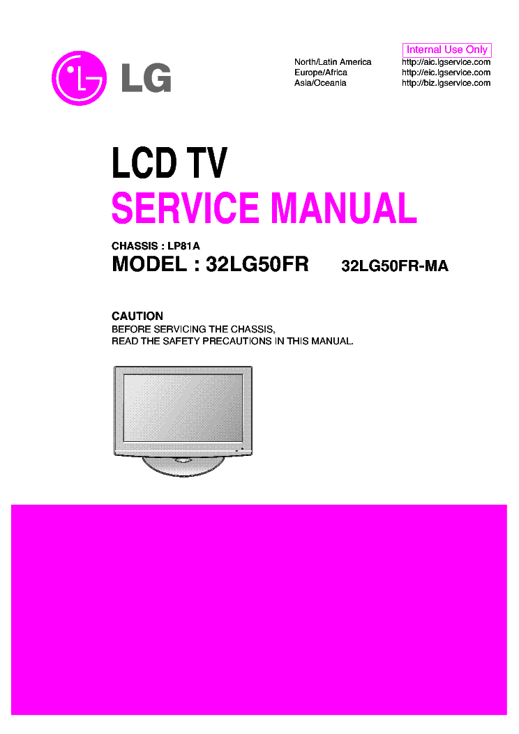 LG LP81A CHASSIS 32LG50FR-MA LCD TV SM service manual (1st page)
