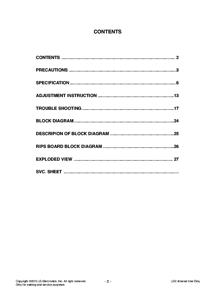 LG M197WAE-PML CH LW91B SM service manual (2nd page)