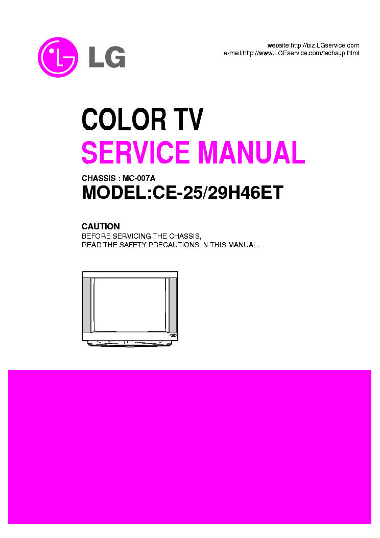 LG MC007A CHASSIS CE25H46ET TV SM service manual (1st page)