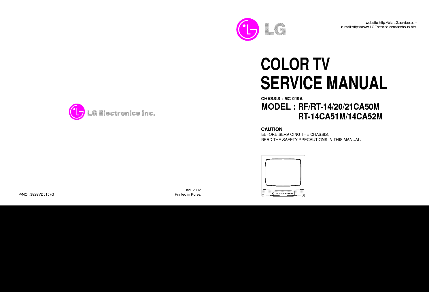 LG MC019A CHASSIS RF14CA50M service manual
