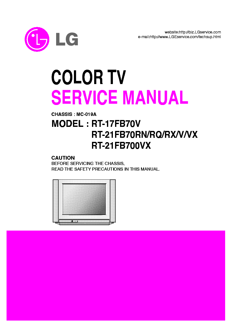 LG MC019A CHASSIS RT17FB70V service manual (1st page)