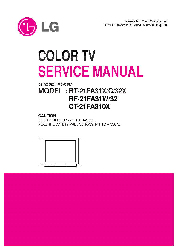 LG MC019A CHASSIS RT21FA31X service manual (1st page)