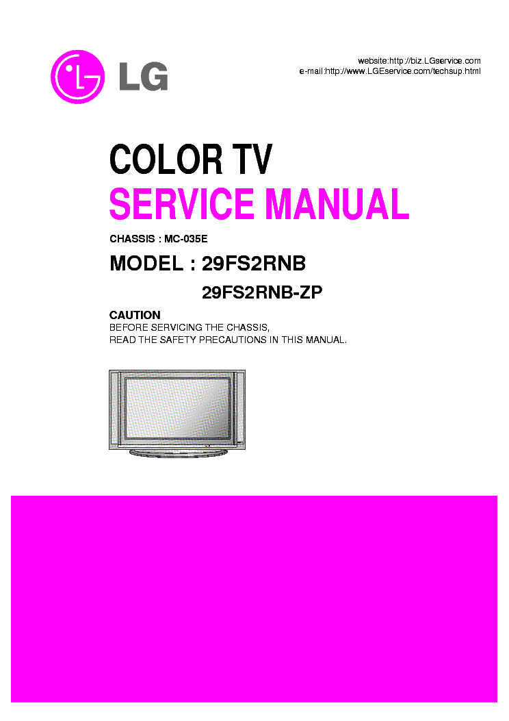 LG MC035E CHASSIS 29FS2RNB service manual (1st page)