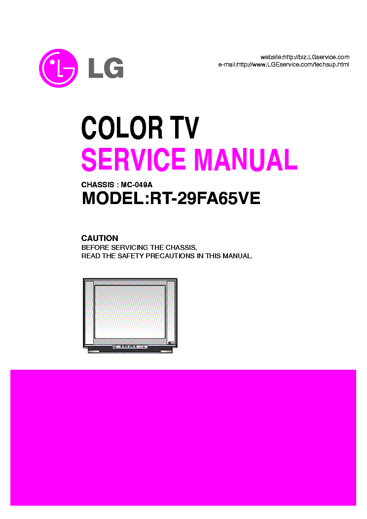 LG MC049A CHASSIS RT-29FA65VE TV SM service manual (1st page)