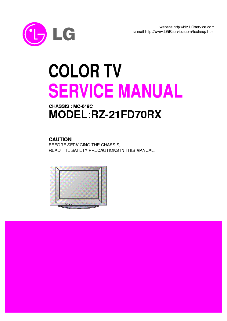 LG MC049C CHASSIS RZ21FD70RX service manual (1st page)