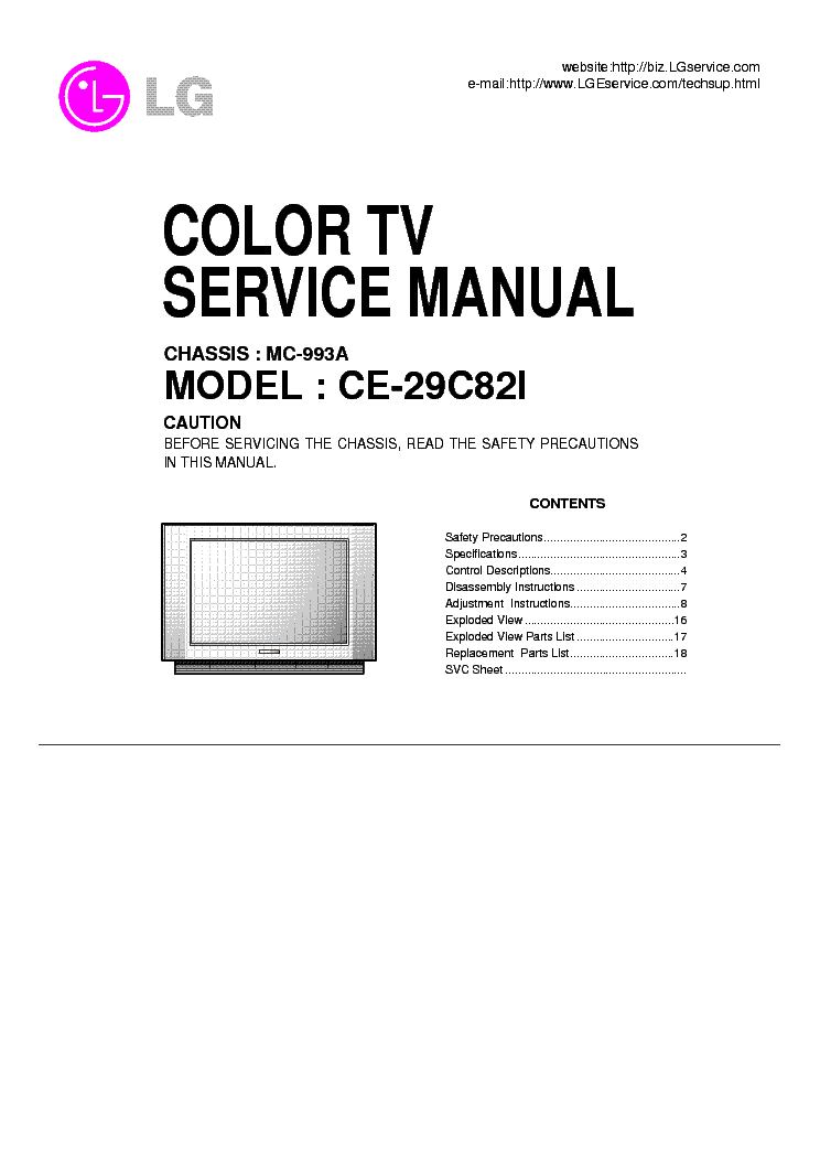 LG MC993A CHASSIS CE29C82I service manual (1st page)