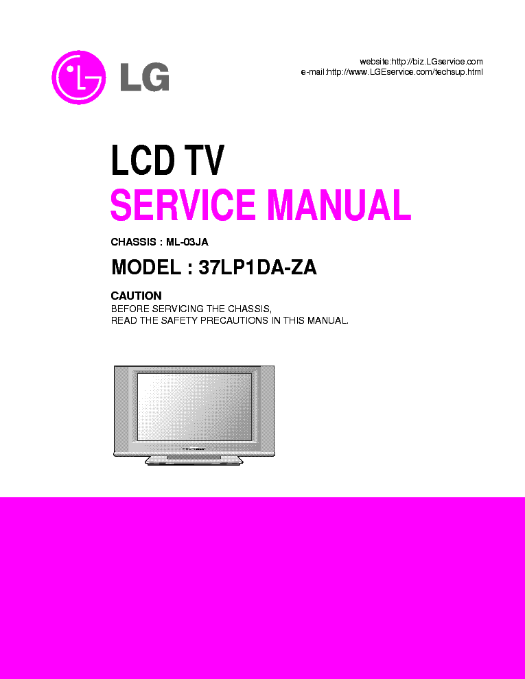 LG ML03JA CHASSIS 37LP1DAZA LCD SM service manual (1st page)