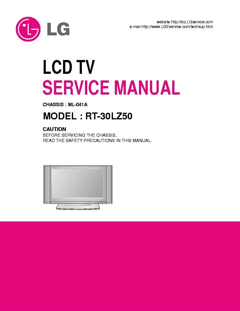 LG ML041A CHASSIS RT30LZ50 LCD SM service manual (1st page)