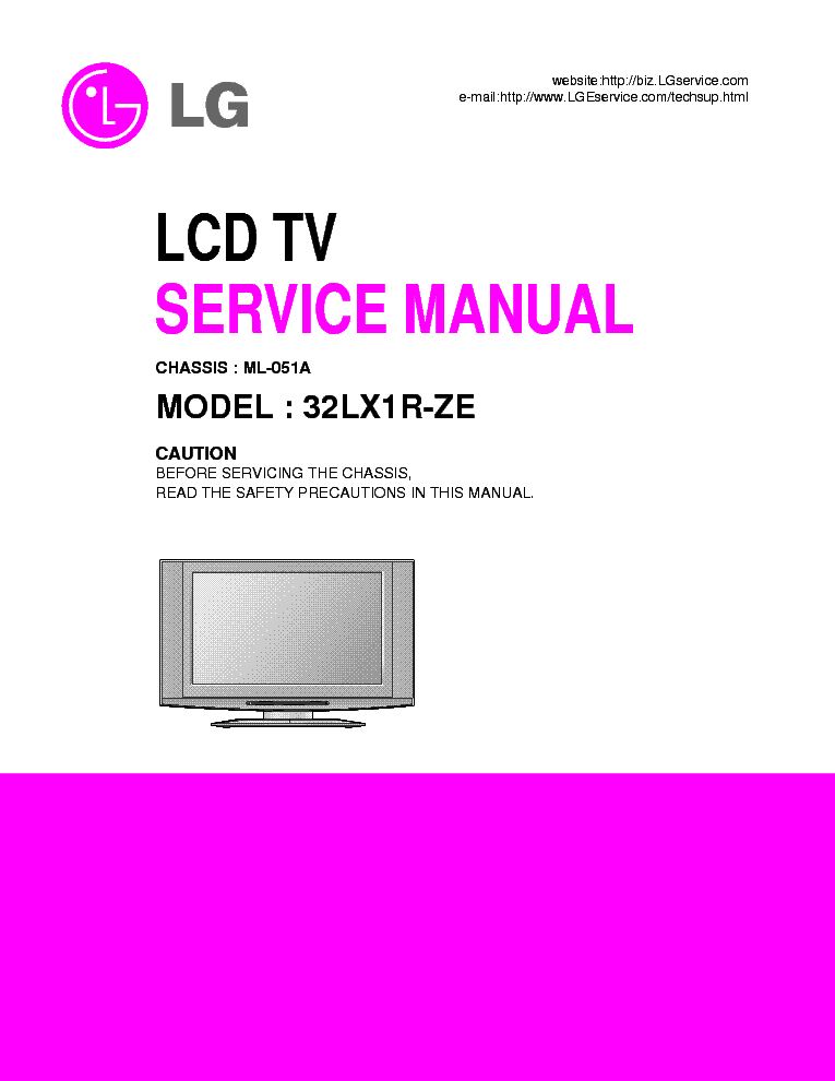 LG ML051A CHASSIS 32LX1R-ZE LCD SM service manual (1st page)