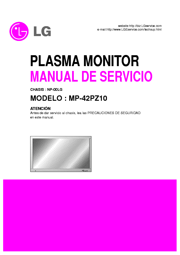 LG MP-42PZ10-CHASSIS-NP-00LG service manual (1st page)