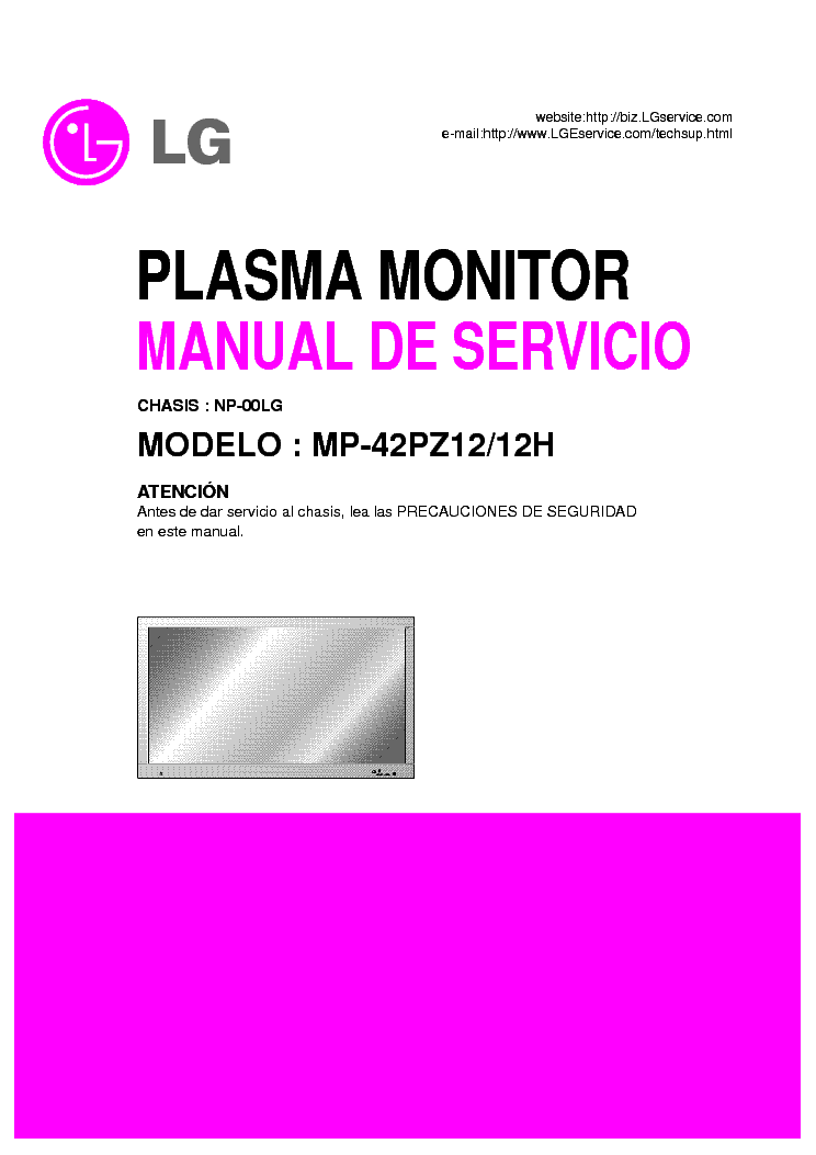 LG MP-42PZ1212H-CHASSIS-NP-00LG service manual (1st page)