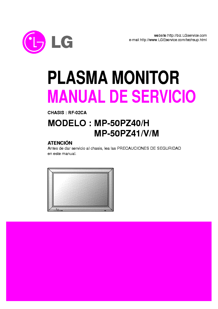 LG MP-50PZ40,41 CH RF-02CA service manual (2nd page)