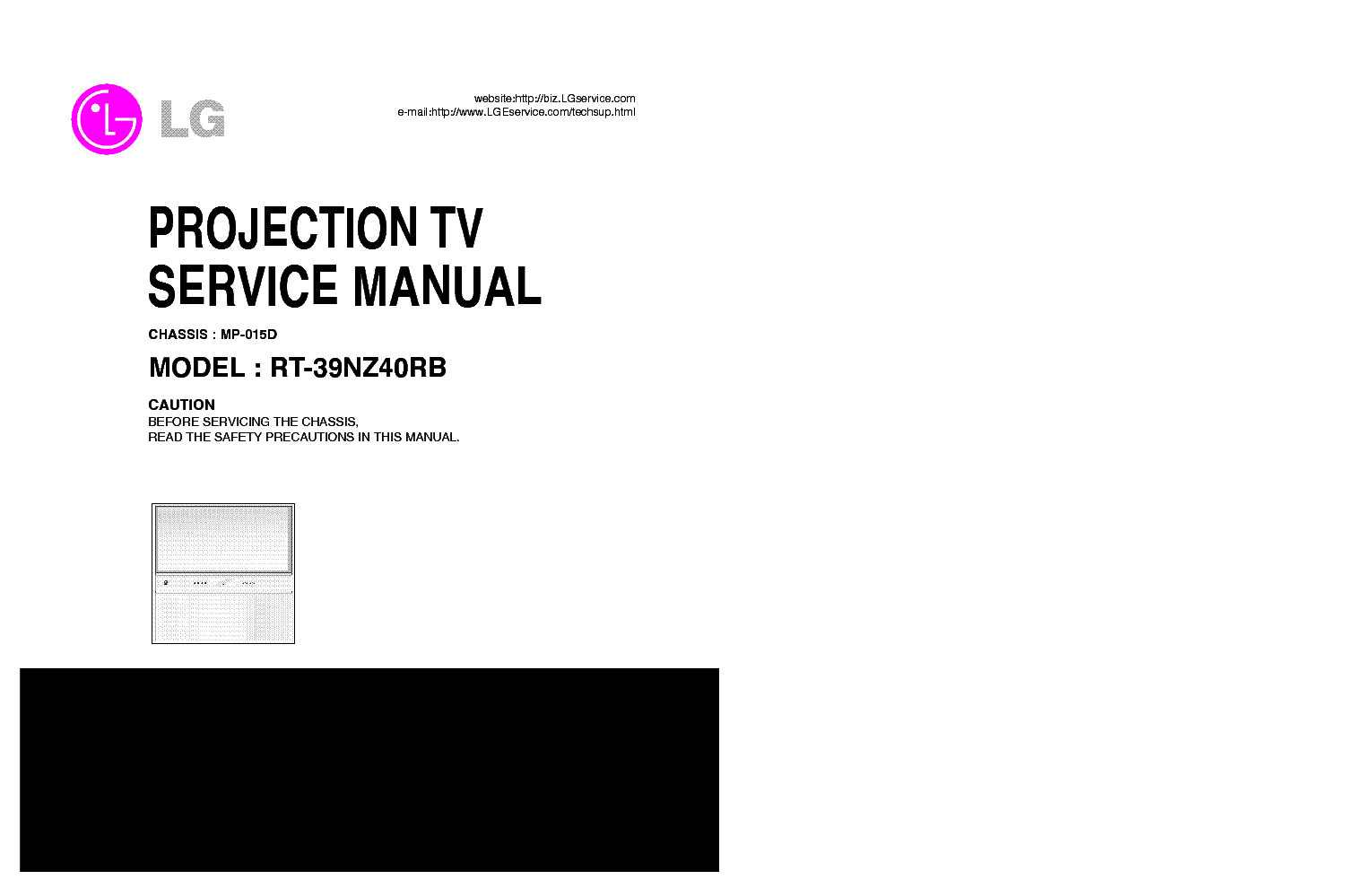 LG MP015D CHASSIS RT39NZ40RB PROJECTION service manual (1st page)