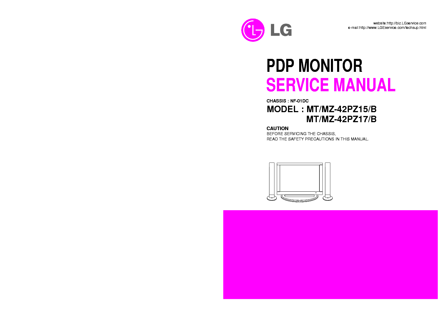 LG MT42PZ15 MT-42PZ15 SM service manual (1st page)