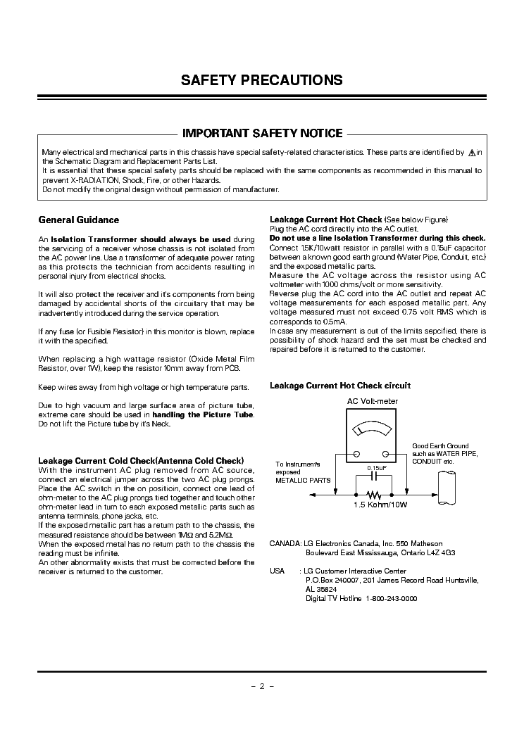 LG MU-42PZ90 CH RF-03GA SM service manual (2nd page)