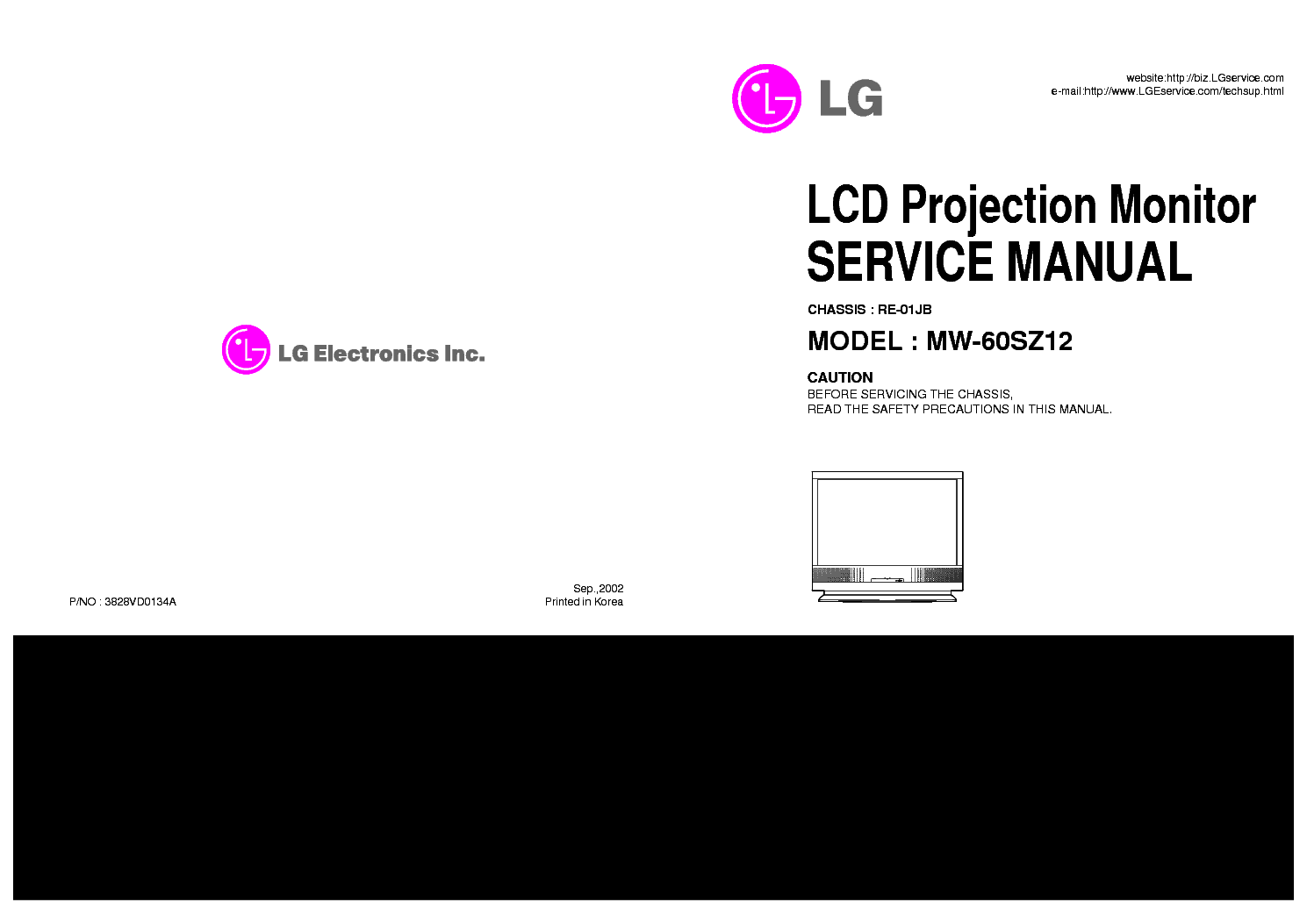 LG MW-60SZ12 CHASSIS RE-01JB service manual (1st page)