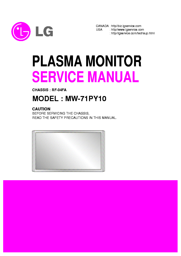 LG MW-71PY10 CHASSIS RF-04FA SM service manual (1st page)