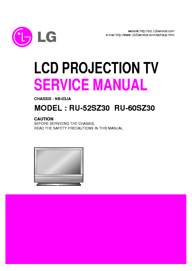 LG NB03JA CHASSIS RU52SZ30 PROJECTION service manual (1st page)