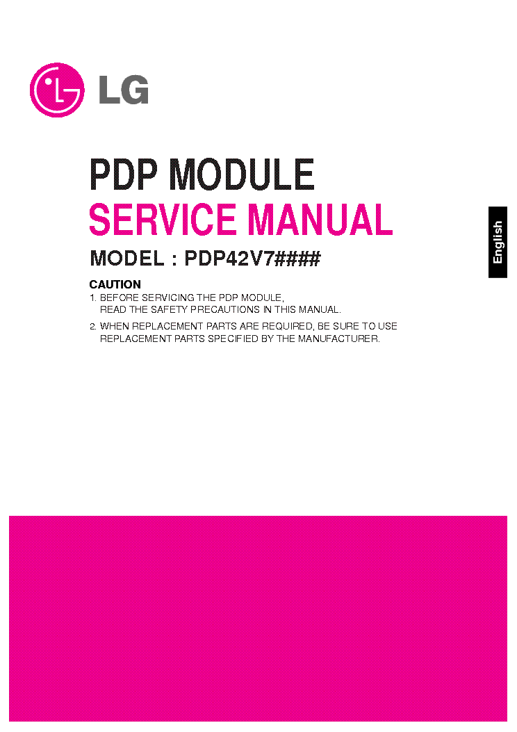 LG PDP42V7 SM service manual (1st page)