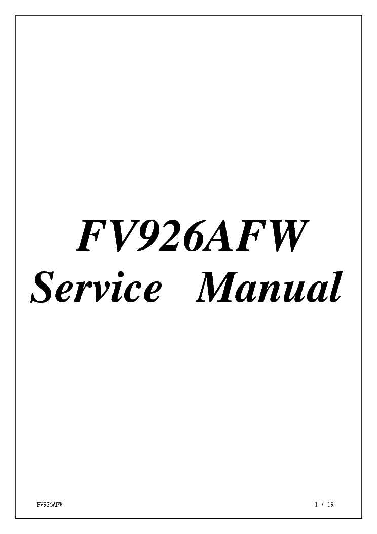 LG PROVIEW FV926AFW 196 SM service manual (1st page)