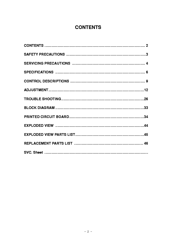 LG RE-44NB10RB service manual (2nd page)