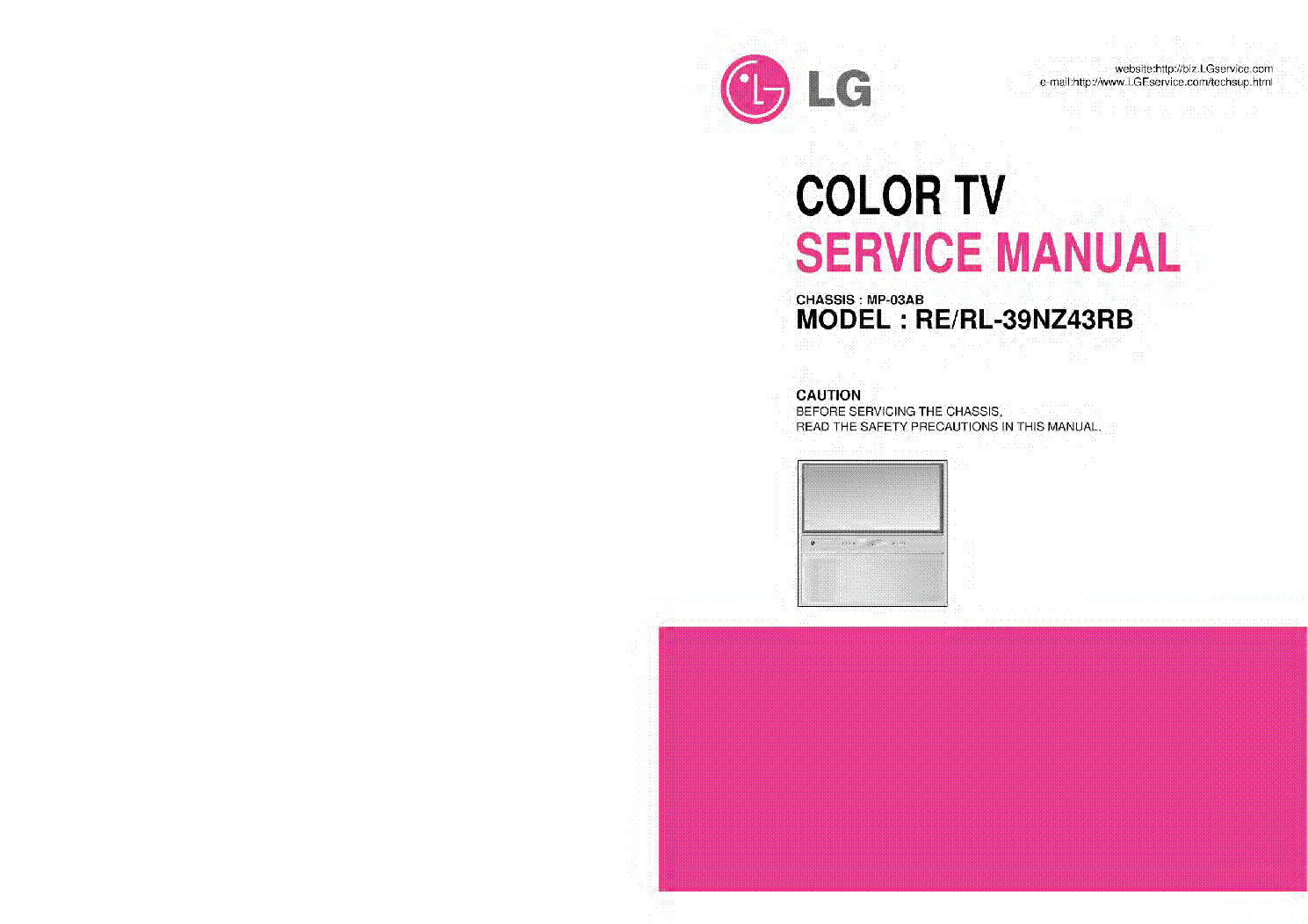 LG RE 39NZ43R RL 39NZ43RB CHASSIS MP 03AB service manual (1st page)