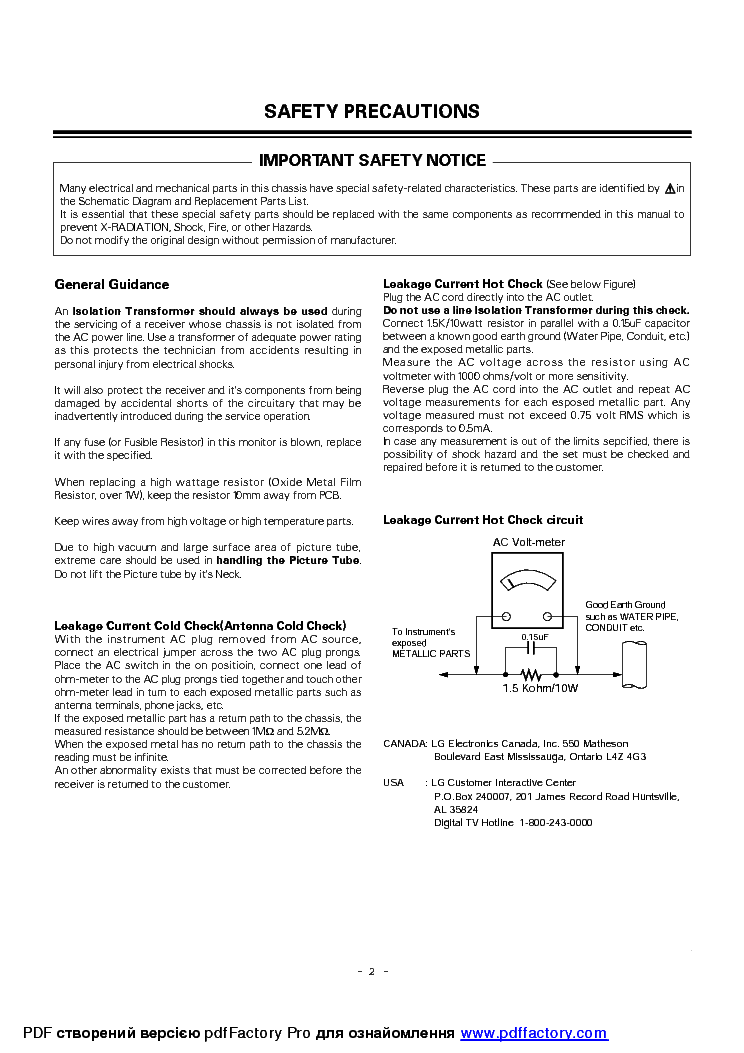 LG RF-043A CHASSIS service manual (2nd page)