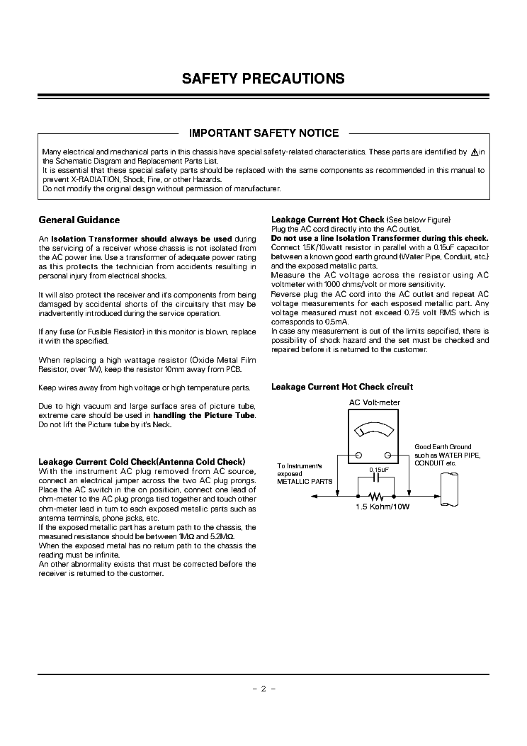 LG RF03GA CHASSIS MU42PZ44V PLASMA service manual (2nd page)