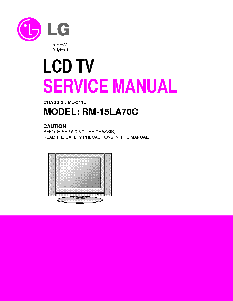 LG RM-15LA70C CHASSIS ML-041B service manual (1st page)