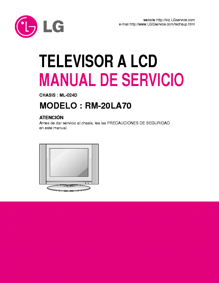 LG RM-20LA70 SERVICE-MANUAL service manual (1st page)